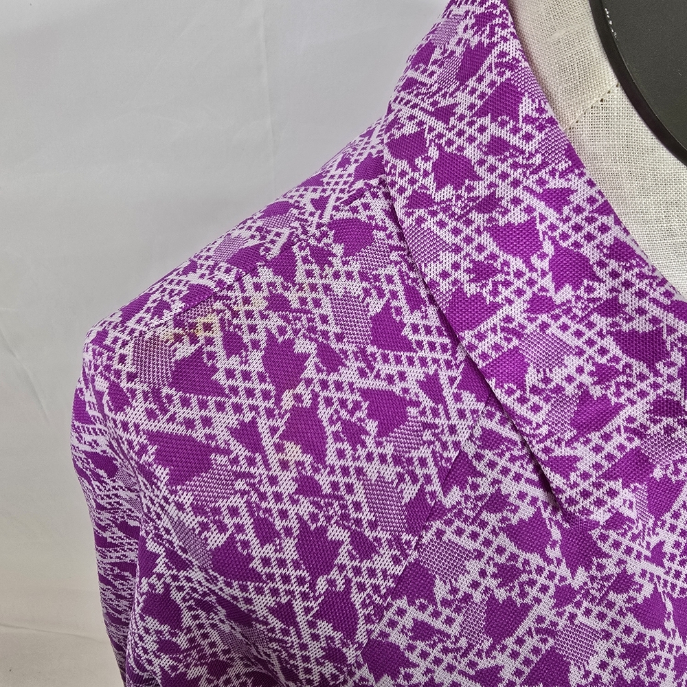 VTG 60's-70's Homemade Floral Geometric Long Sleeve Button Down Dress Sz S - Picture 8 of 14